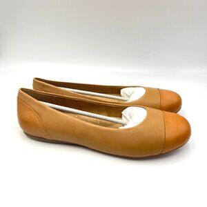 Softwalk‎ Womens 10M Sonoma Cognac Brown Leather Slip On Comfort Flats Shoes